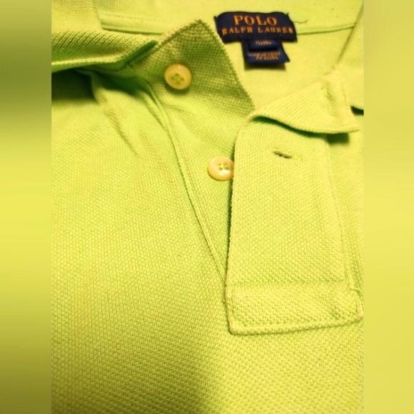 Polo Ralph Lauren Boy's Iconic Mesh Polo Shirt | S(8) | Lime - Picture 5 of 7